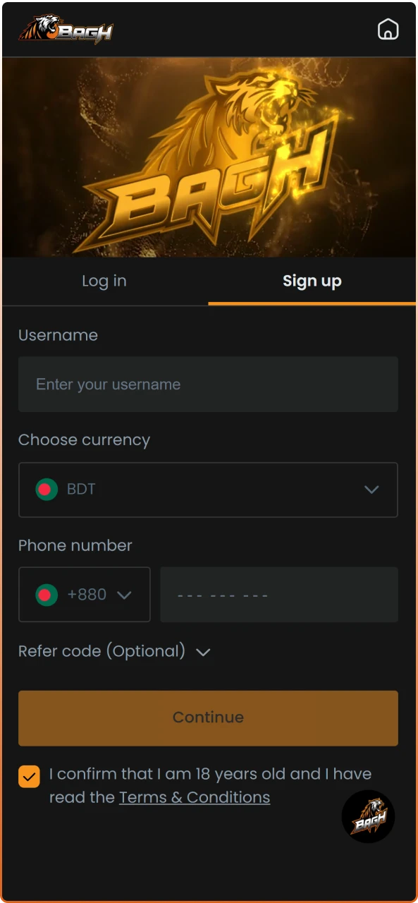 Complete the registration process in the Bagh App to start your betting journey.
